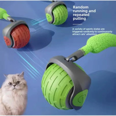 Іграшка-м’яч для котів із пухнастою гусиною подушечкою Cat toy ball — автоматичний рух