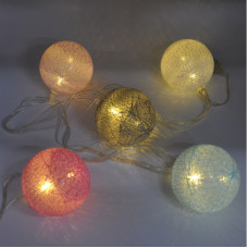 Гірлянда-нитка (String-Lights) Line Ball 10 M-1 універсальна, пров.:прозорий, 2м (Білий-теплий)