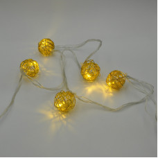 Гірлянда-нитка (String-Lights) Metal Ball 10WW-1 внутрішня, пров.:прозорий, 2м (Білий-теплий)