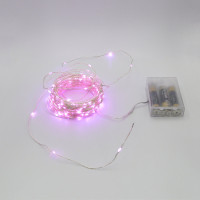 Гирлянда-роса (Copper Wire) 100P-1 Battery внутренняя, пров.:прозрачный, (Розовый)