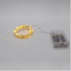Гірлянда-роса (Copper Wire) 100WW-1 Внутрішня Battery, пров.:прозорий, (Білий-теплий)