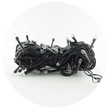 Гірлянда-нитка (String-Lights) 100WW-7 внутрішня, пров.: чорний, 7м (Білий-теплий)