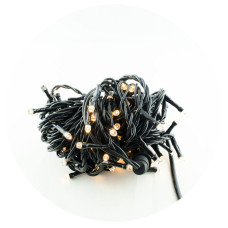 Гірлянда-нитка (String-Lights) 2.5Line100-WW зовнішня, пров.: чорний, 8м (Білий-теплий)