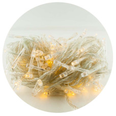 Гірлянда-нитка (String-Lights) 100WW-1 внутрішня, пров.:прозорий, 7м (Білий-теплий)