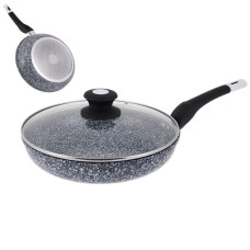 Сковорода UNIQUE UN-5114-22 з кришкою/граніт світлий