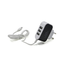 Зарядний пристрій USB 8600 MICRO v8 3usb (адаптер)