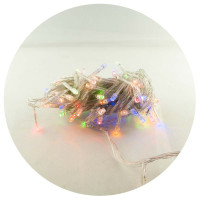 Гірлянда-нитка (String-Lights) 200M-1 внутрішня, пров.:прозорий, 10м (Різнокольорова)
