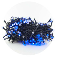 Гирлянда-нить (String-Lights) 300B-4 внутренняя, пров.:черный, 12м (Синий)