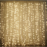 Гірлянда-штора 300 led WW-9 Теплий Білий 3M*3M на мідному дроті+з'єднувач