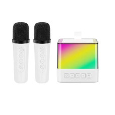 Міні-дитяче караокес підсвічуванням RGB K18 (2 мікрофони)